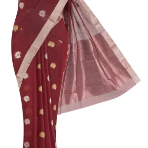 Navya Maroon Chanderi Silk Cotton Saree